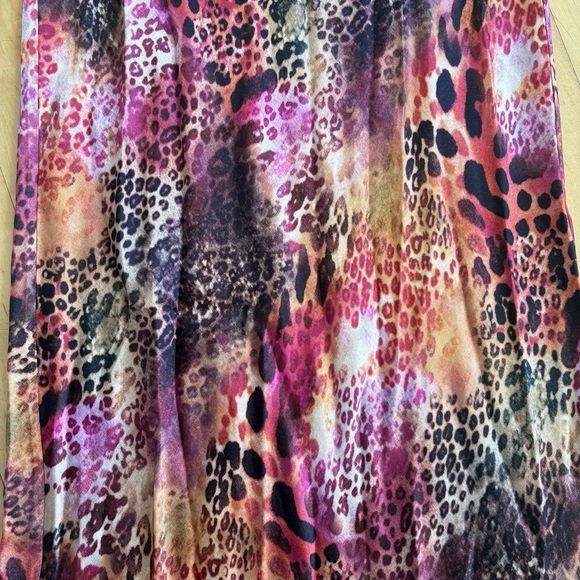 Anthropologie Tilda Maxi Slip Skirt Leopard Animal Print Orange Plum Pink Size S - Picture 6 of 8